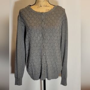 By Design Gray Octagon Print Cardigan | NWT! | Sz. L